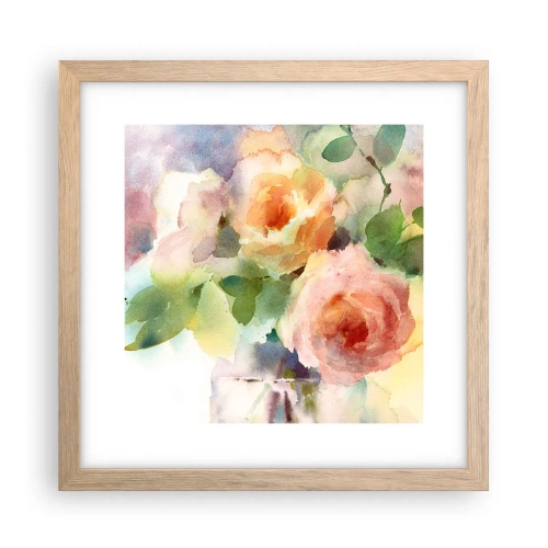 Poster in einem Rahmen aus heller Eiche - Zart wie Aquarell - 30x30 cm