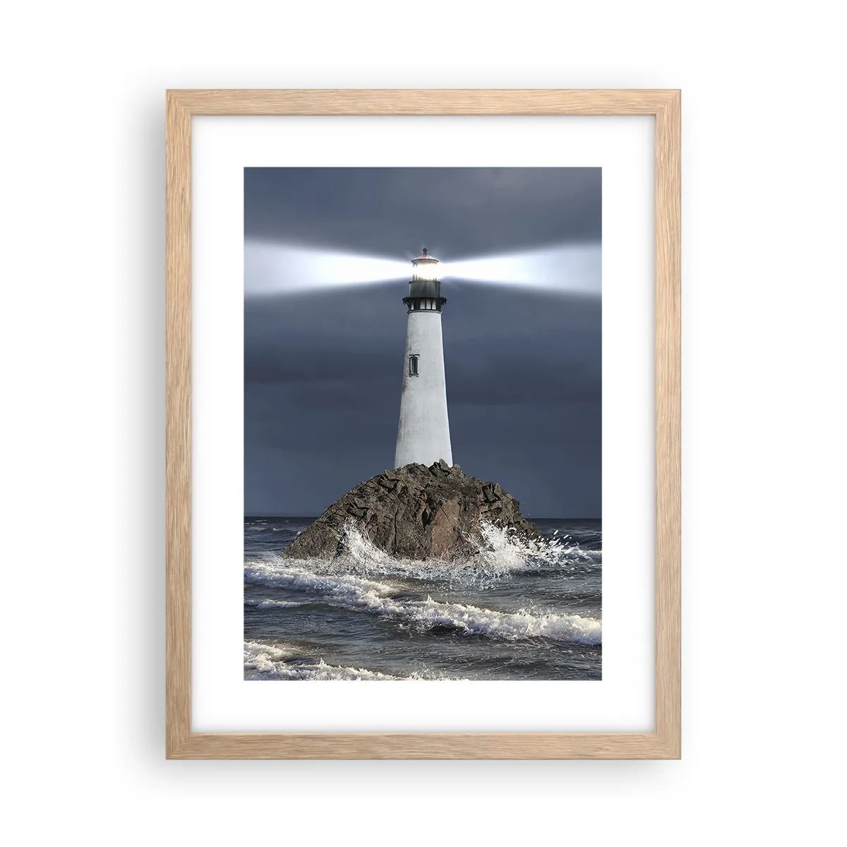 Poster in einem Rahmen aus heller Eiche - Hier... hier... hier! - 30x40 cm