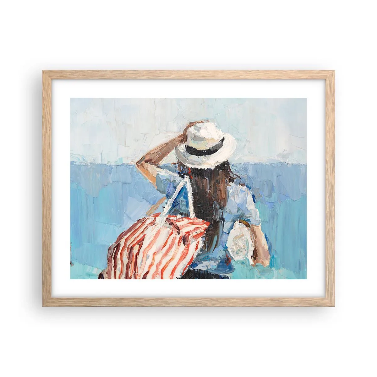 Poster in einem Rahmen aus heller Eiche - Willkommen in den Sommerferien - 50x40 cm