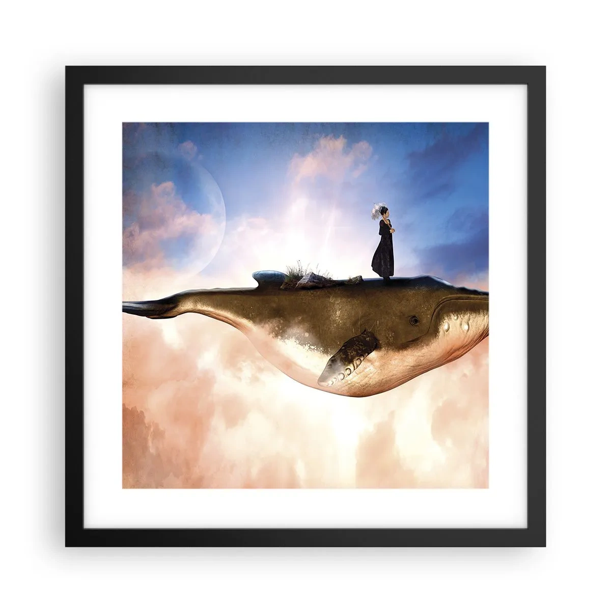 Poster in einem schwarzem Rahmen - Eine echte Reise - 40x40 cm