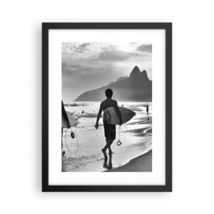 Poster in einem schwarzem Rahmen - Single-Wave-Samba - 30x40 cm