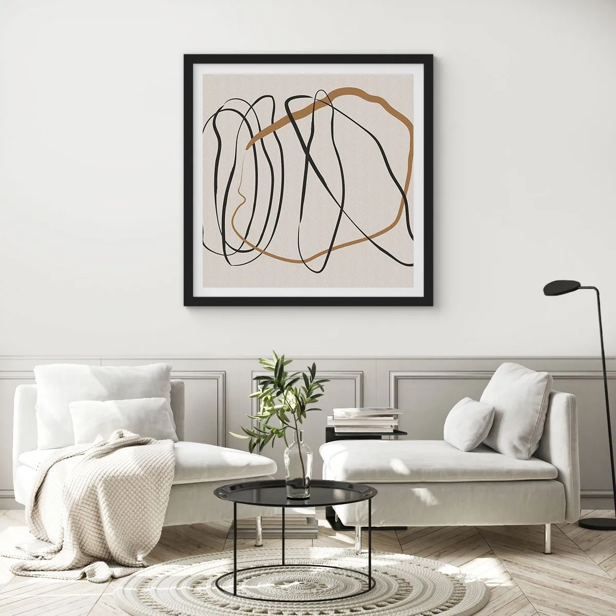 Poster in einem schwarzem Rahmen - Komposition – Looptanz - 50x50 cm