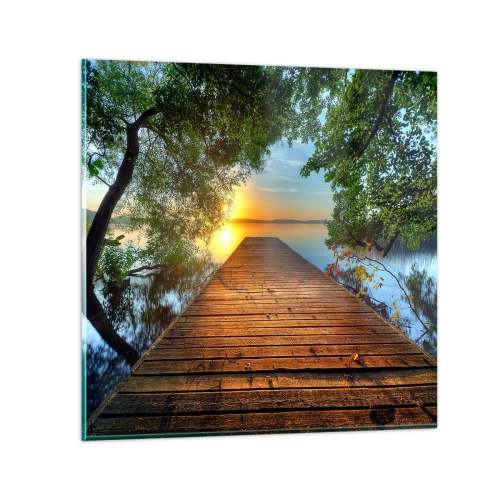 Glasbild - Bild auf glas - Nimm dir Zeit, setz dich hin - 40x40 cm