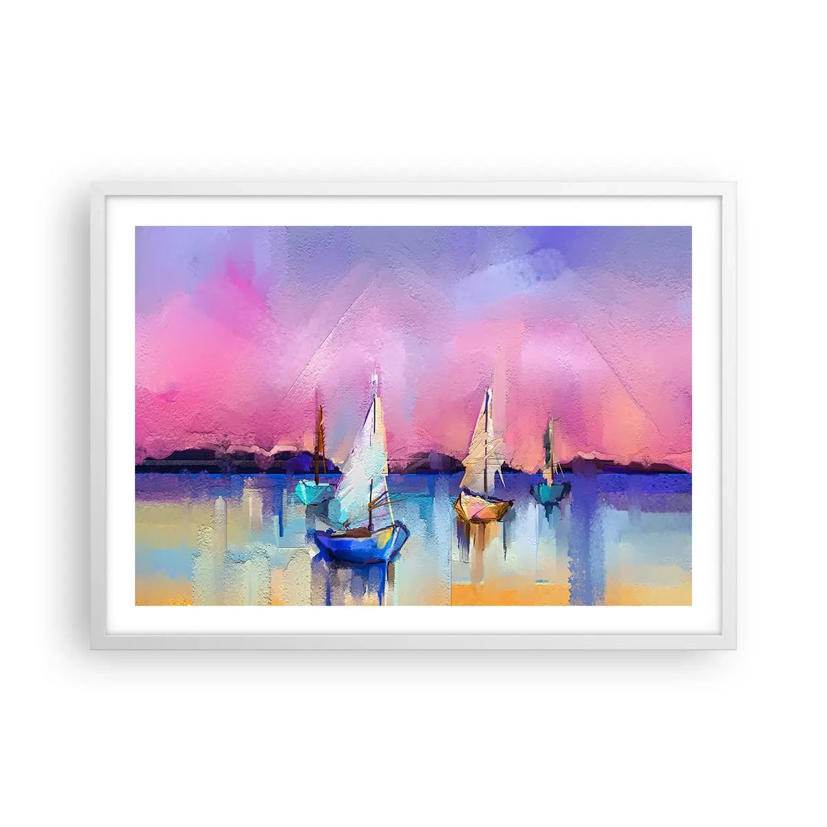 Poster in einem weißen Rahmen - Richtung: breites Wasser - 70x50 cm