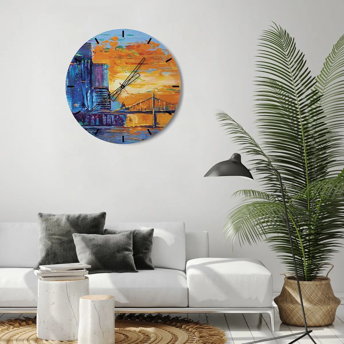 Wanduhr - Glasuhr - Kultur und Natur - 40x40 cm