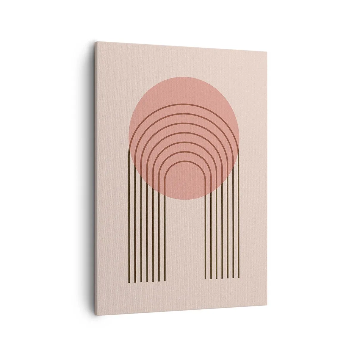 Bild auf Leinwand - Leinwandbild - Abstraktes Motiv mit rosa Kreisen und Linien - 50x70cm - Unwiderstehliche Anziehungskraft - Moderne Wanddekoration für Wohnzimmer und Schlafzimmer ARTTOR