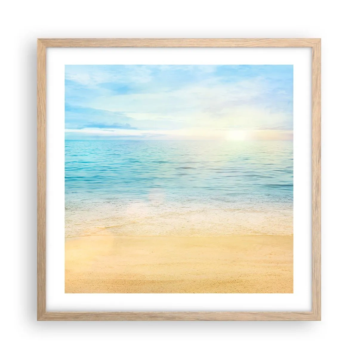 Poster in einem Rahmen aus heller Eiche - Großes Blau - 50x50 cm