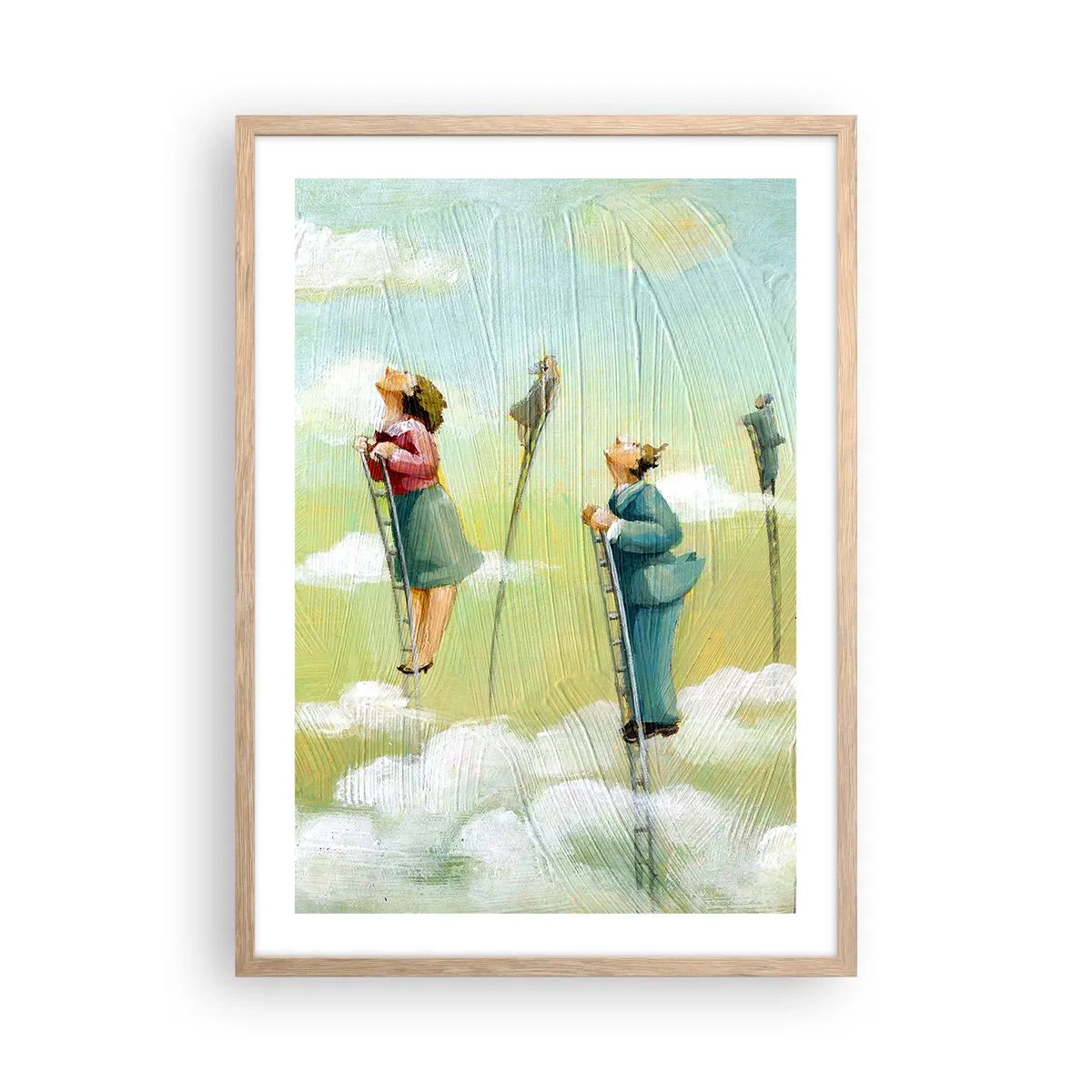 Poster in einem Rahmen aus heller Eiche - Hinter deinem Traum - 50x70 cm