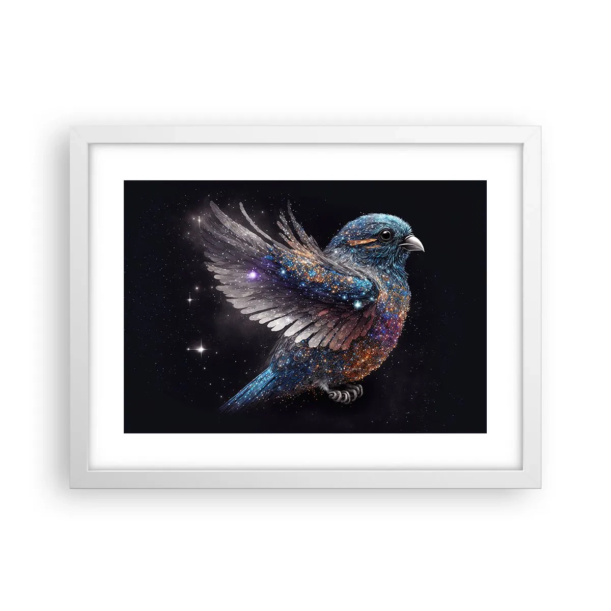 Poster in einem weißen Rahmen - Diamantsperling - 40x30 cm