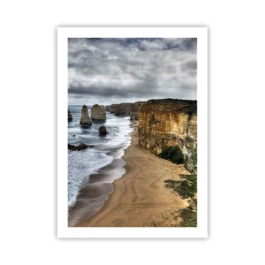 Poster - Malerische Küste mit Felsformationen - 50x70cm - Rohe Schönheit - Moderne Wanddekoration für Wohnzimmer und Schlafzimmer ARTTOR