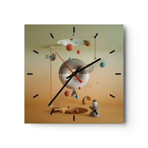 Wanduhr - Glasuhr - Alles kann passieren - 40x40 cm