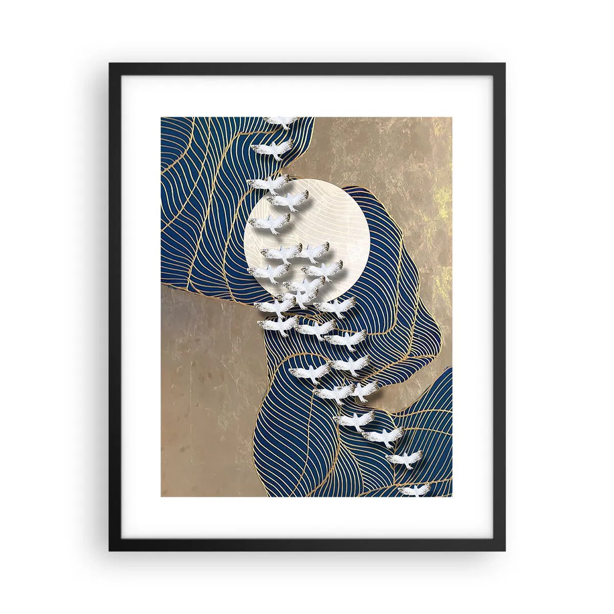 Poster in einem schwarzem Rahmen - Freiheit, Wandern, Gemeinschaft - 40x50 cm