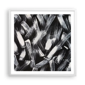 Poster in einem weißen Rahmen - Abstraktion im industriellen Geist - 60x60 cm