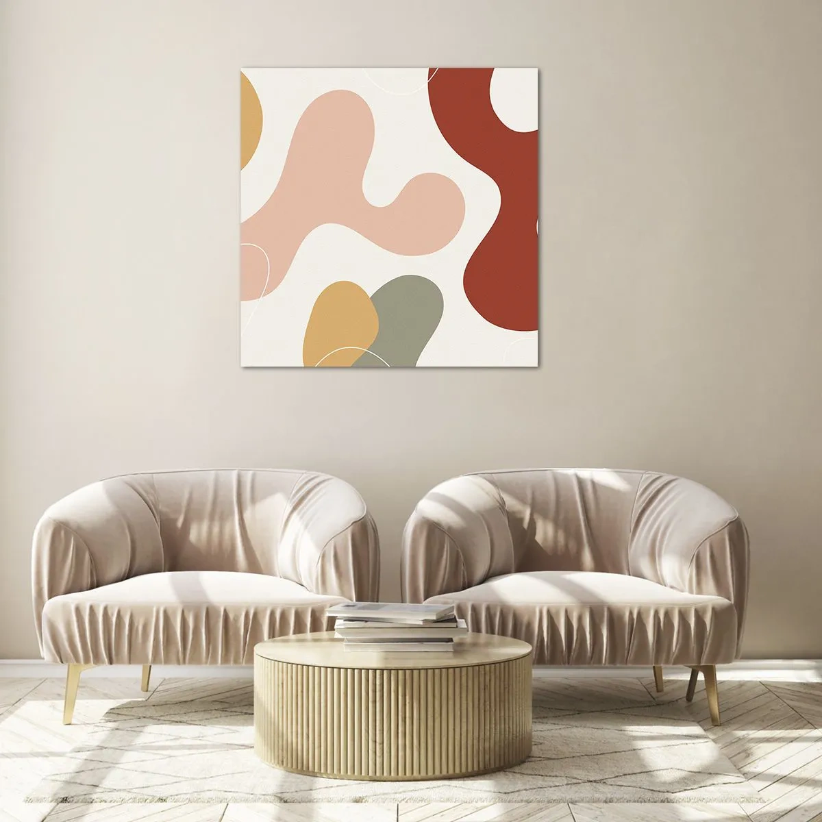 Glasbild - Bild auf glas - Kringel oder Schnörkel? - 70x70 cm