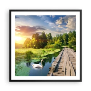 Poster in einem schwarzem Rahmen - Sommer, Sommer überall - 60x60 cm