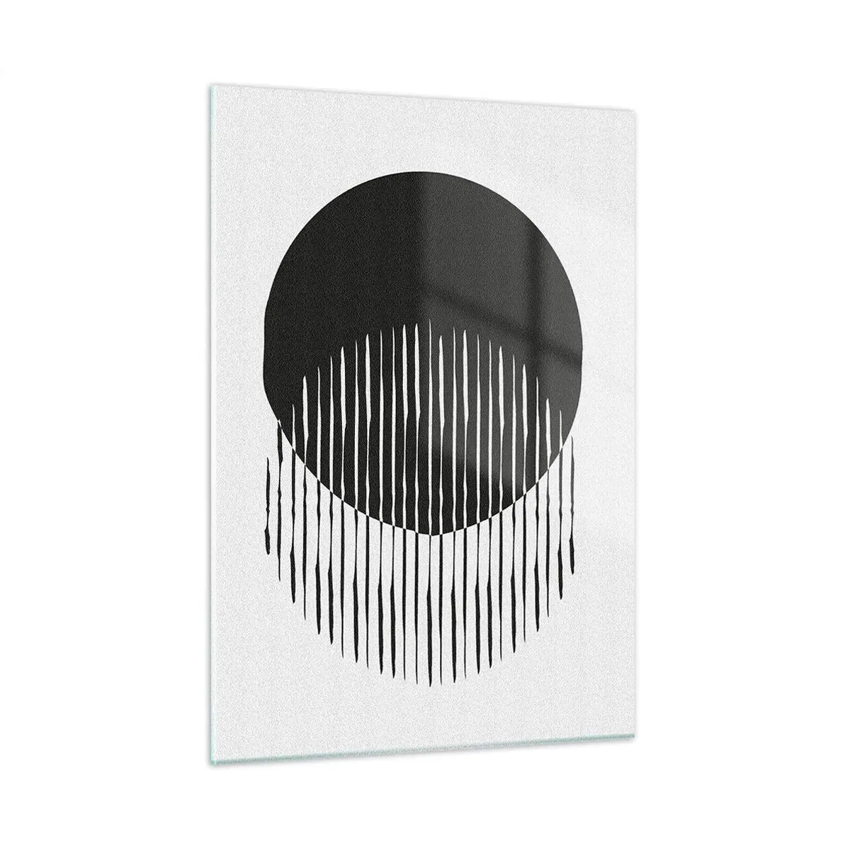 Glasbild - Bild auf glas - Eine minimalistische Form aus zwei sich kreuzenden Kreisen - 50x70cm - Sein Alter Ego - Moderne Wanddekoration für Wohnzimmer und Schlafzimmer ARTTOR