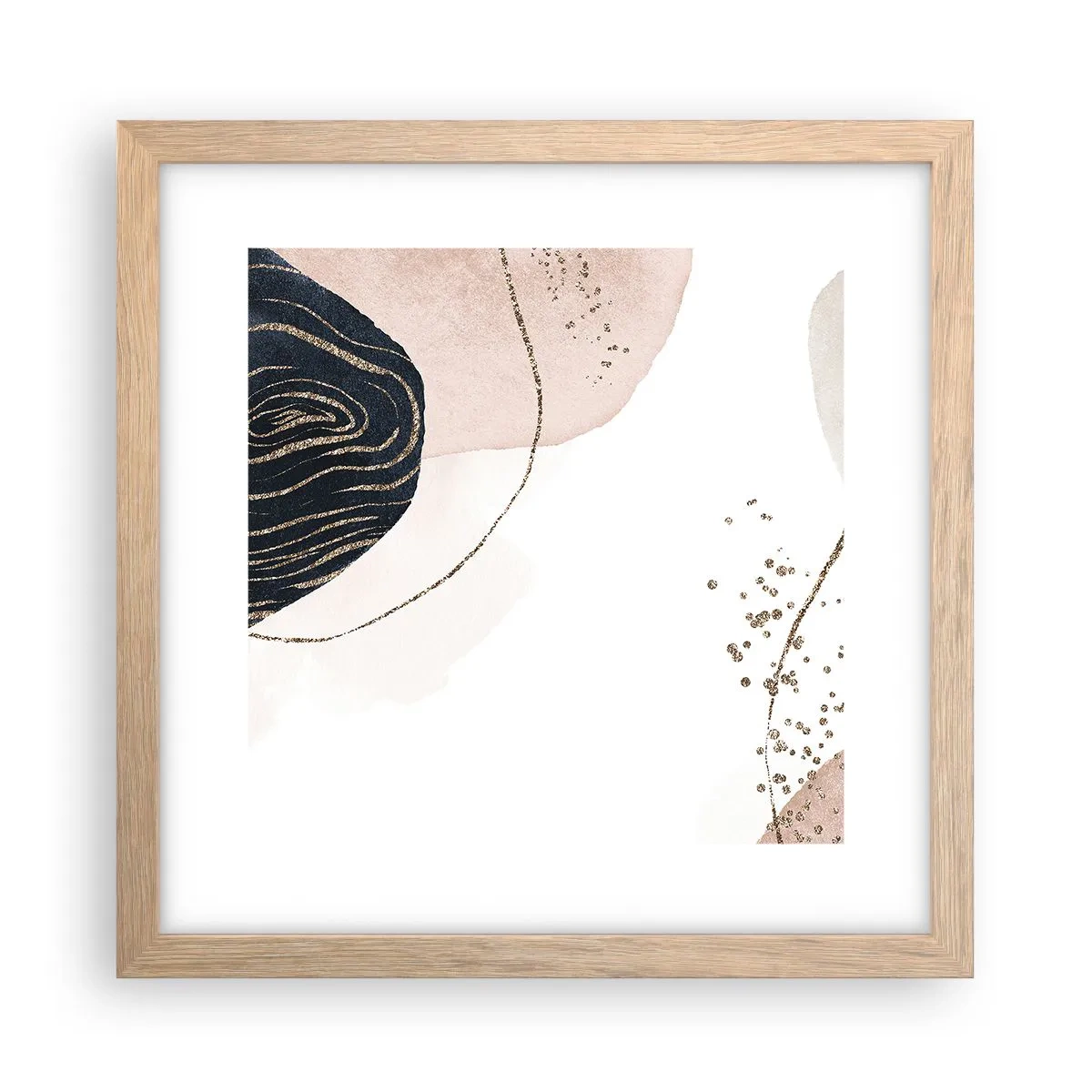 Poster in einem Rahmen aus heller Eiche - Alles fließt - 30x30 cm