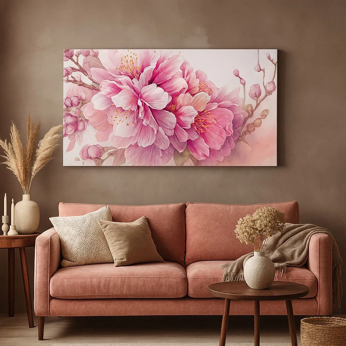Bild auf Leinwand - Leinwandbild - Kirschblütenblüte - 100x40 cm