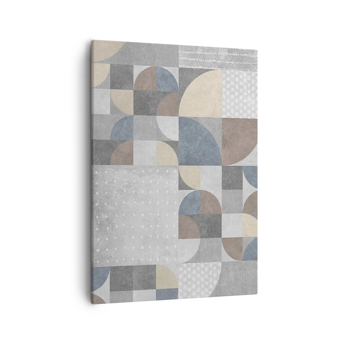 Bild auf Leinwand - Leinwandbild - Geometrisches Muster in Pastelltönen - 50x70cm - Keramische Fantasie - Moderne Wanddekoration für Wohnzimmer und Schlafzimmer ARTTOR