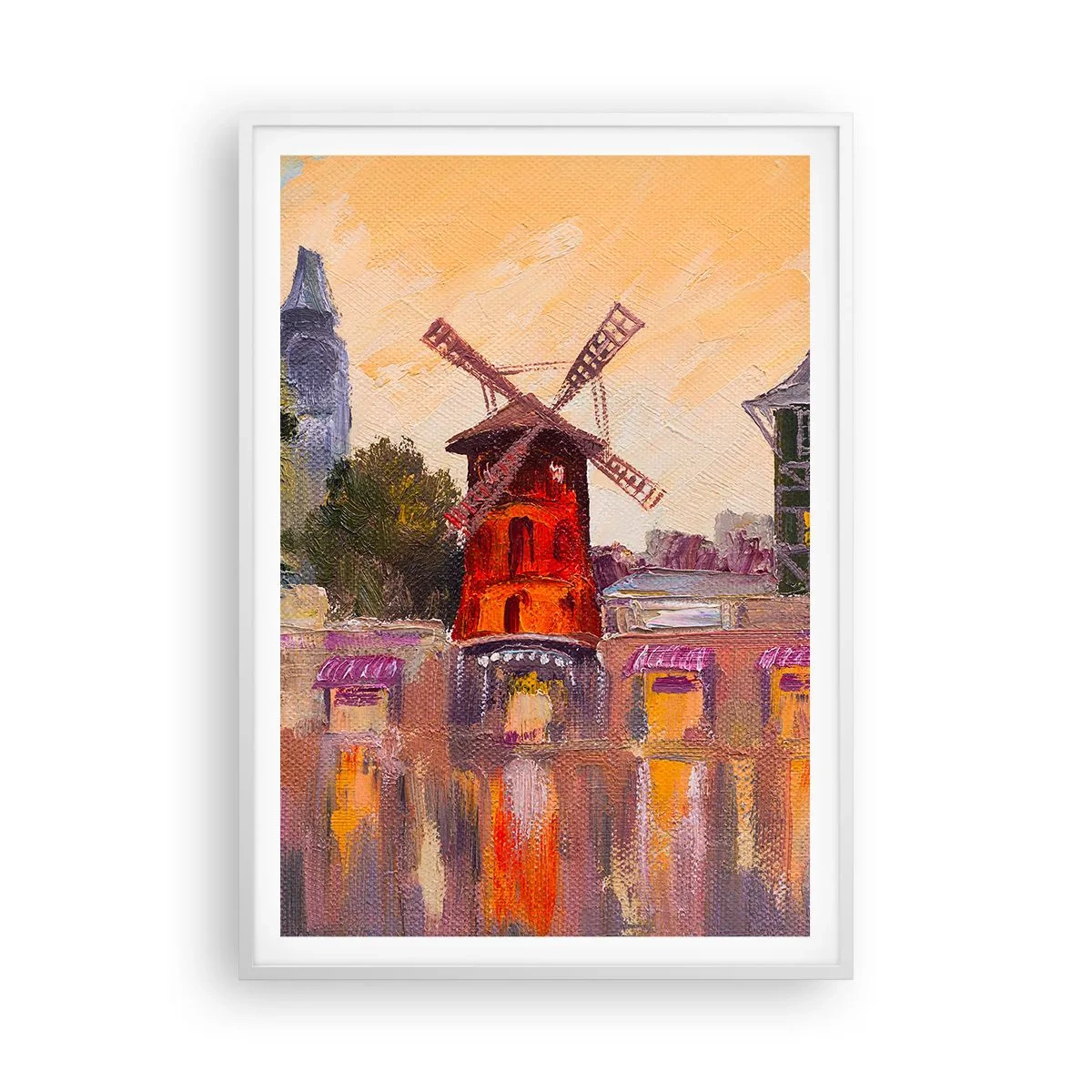 Poster in einem weißen Rahmen - Pariser Ikonen – Moulin Rouge - 70x100 cm