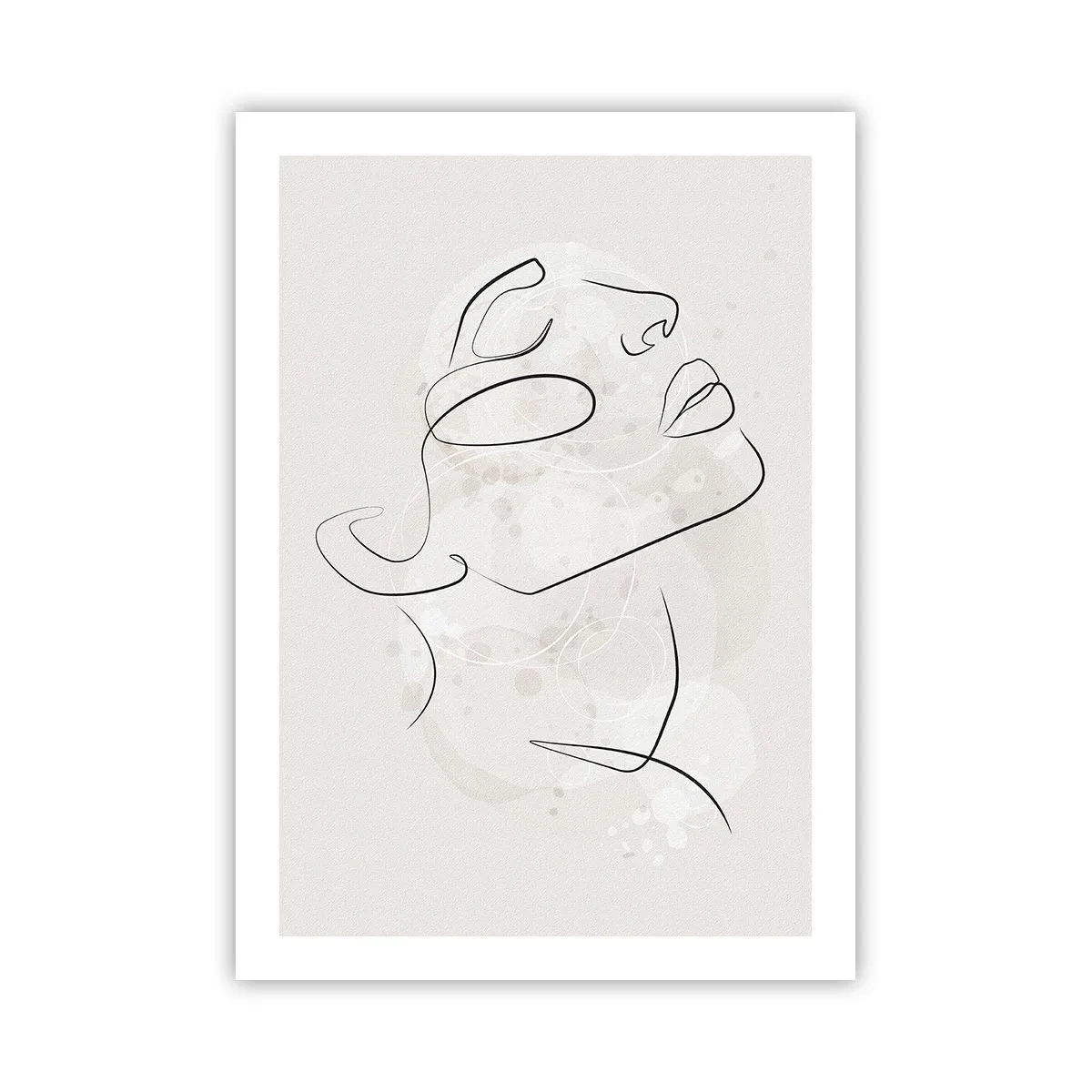 Poster - Minimalistisches Gesichtsporträt im linearen Stil - 50x70cm - Die Umrisse eines Traums - Moderne Wanddekoration für Wohnzimmer und Schlafzimmer ARTTOR