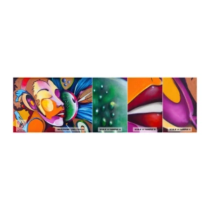 Fototapeten Muster Selbstklebend Deluxe Sticker - Mit Farbe berühren - Abstraktion, Frau, Kubismus - 100x30 cm