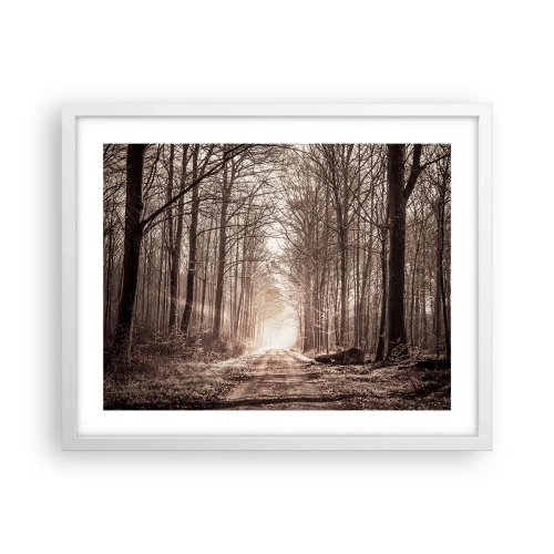 Poster in einem weißen Rahmen - Waldkathedrale - 50x40 cm