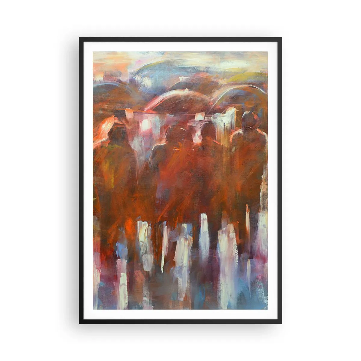 Poster in einem schwarzem Rahmen - Auch bei Regen und Nebel - 70x100 cm