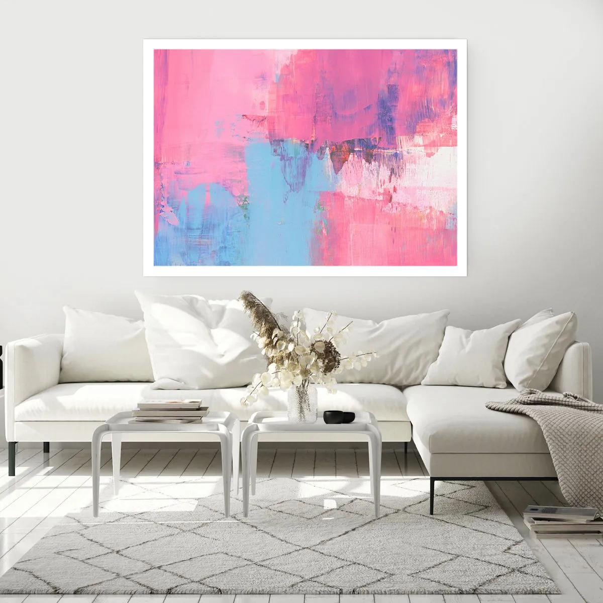 Poster - Rosa, Blau und eine Prise Licht - 91x61 cm
