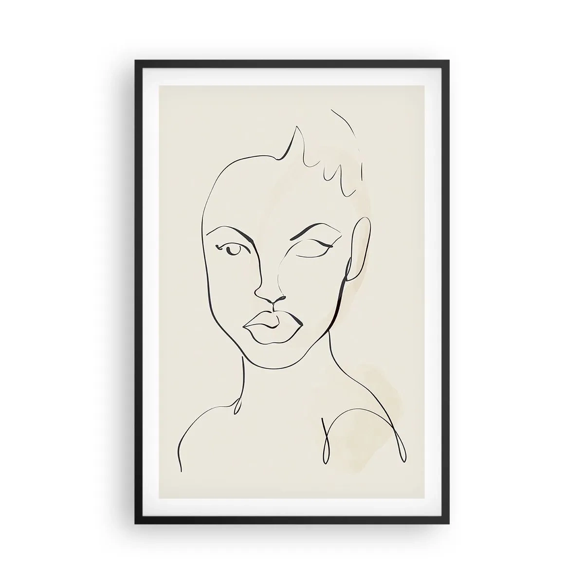 Poster in einem schwarzem Rahmen - Umriss der Sinnlichkeit - 61x91 cm