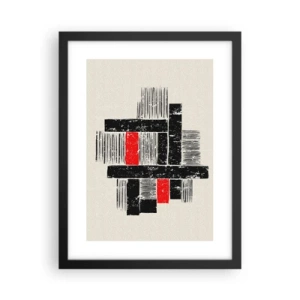 Poster in einem schwarzem Rahmen - Rot und Schwarz - 30x40 cm