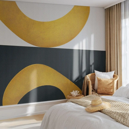 Fototapete Standard Eco - Erstens: Gold - Abstraktion, Formen, Räder - 150x105 cm