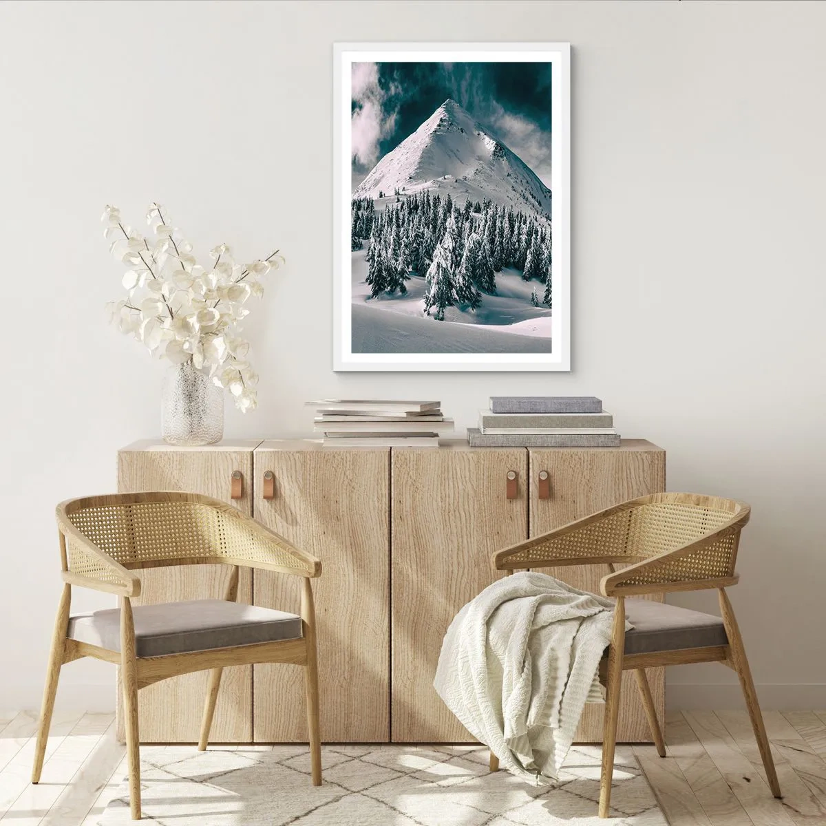 Poster in einem weißen Rahmen - Das Land aus Schnee und Eis - 30x40 cm