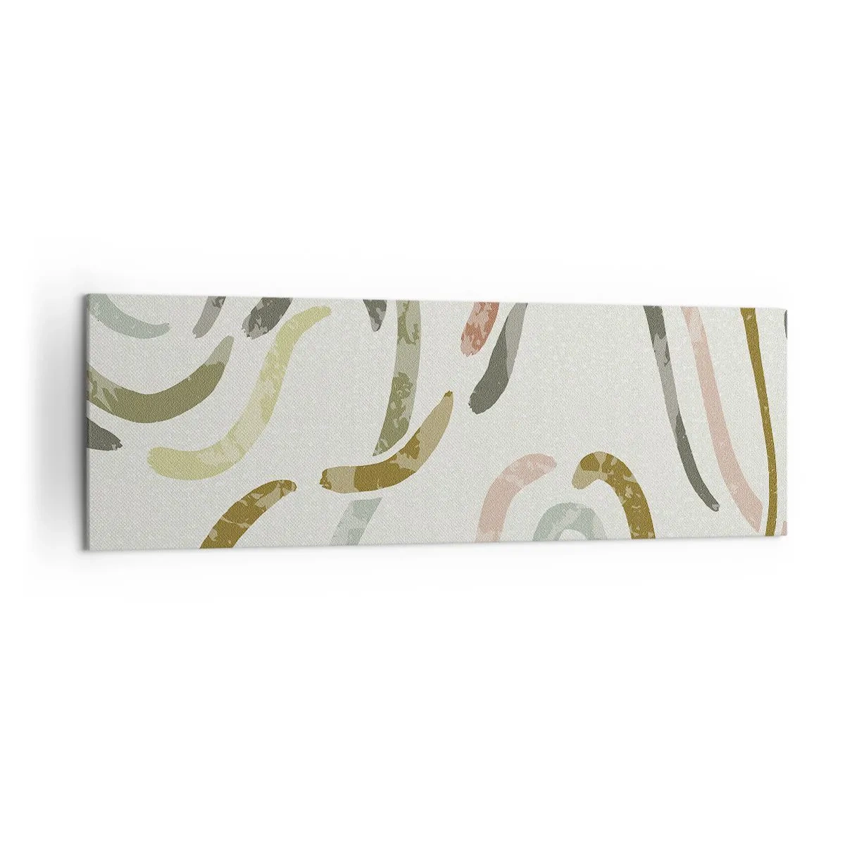 Bild auf Leinwand - Leinwandbild - Abstrakte Bögen in Pastellfarben - 160x50cm - Fröhlicher Tanz der Abstraktion - Moderne Wanddekoration für Wohnzimmer und Schlafzimmer ARTTOR