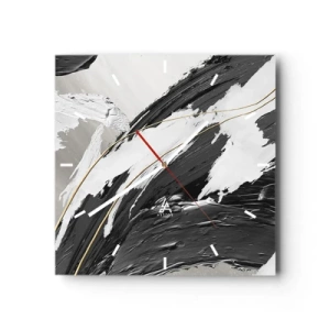 Wanduhr - Glasuhr - Abstraktion in großem Stil - 40x40 cm