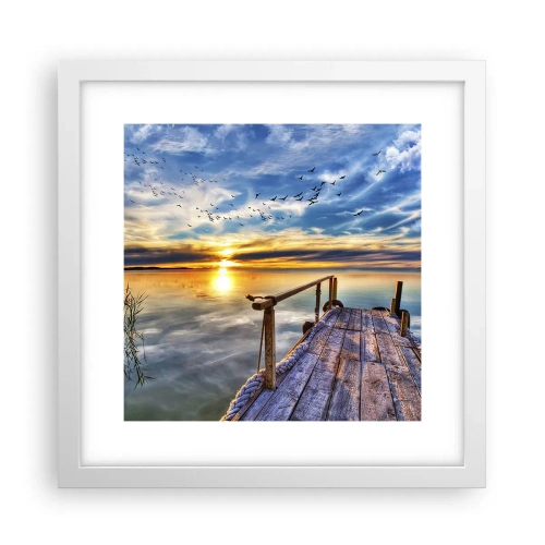 Poster in einem weißen Rahmen - Der Wind geht zur Ruhe - 30x30 cm