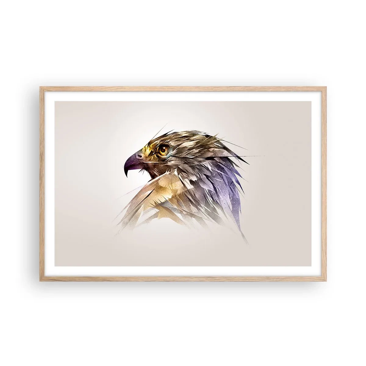 Poster in einem Rahmen aus heller Eiche - Porträt eines Kriegers - 91x61 cm