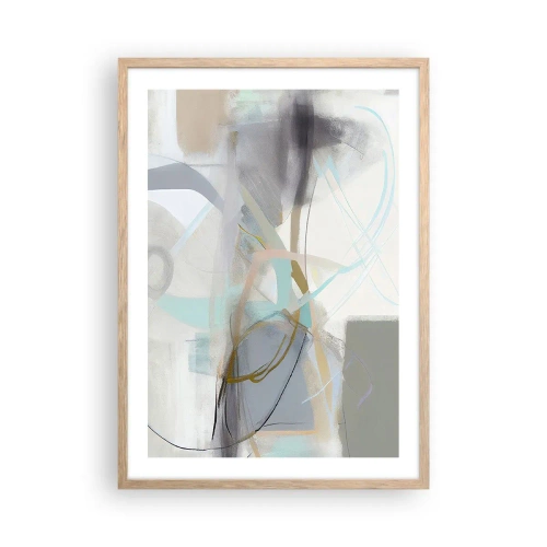 Poster in einem Rahmen aus heller Eiche - Neblige Abstraktion - 50x70 cm