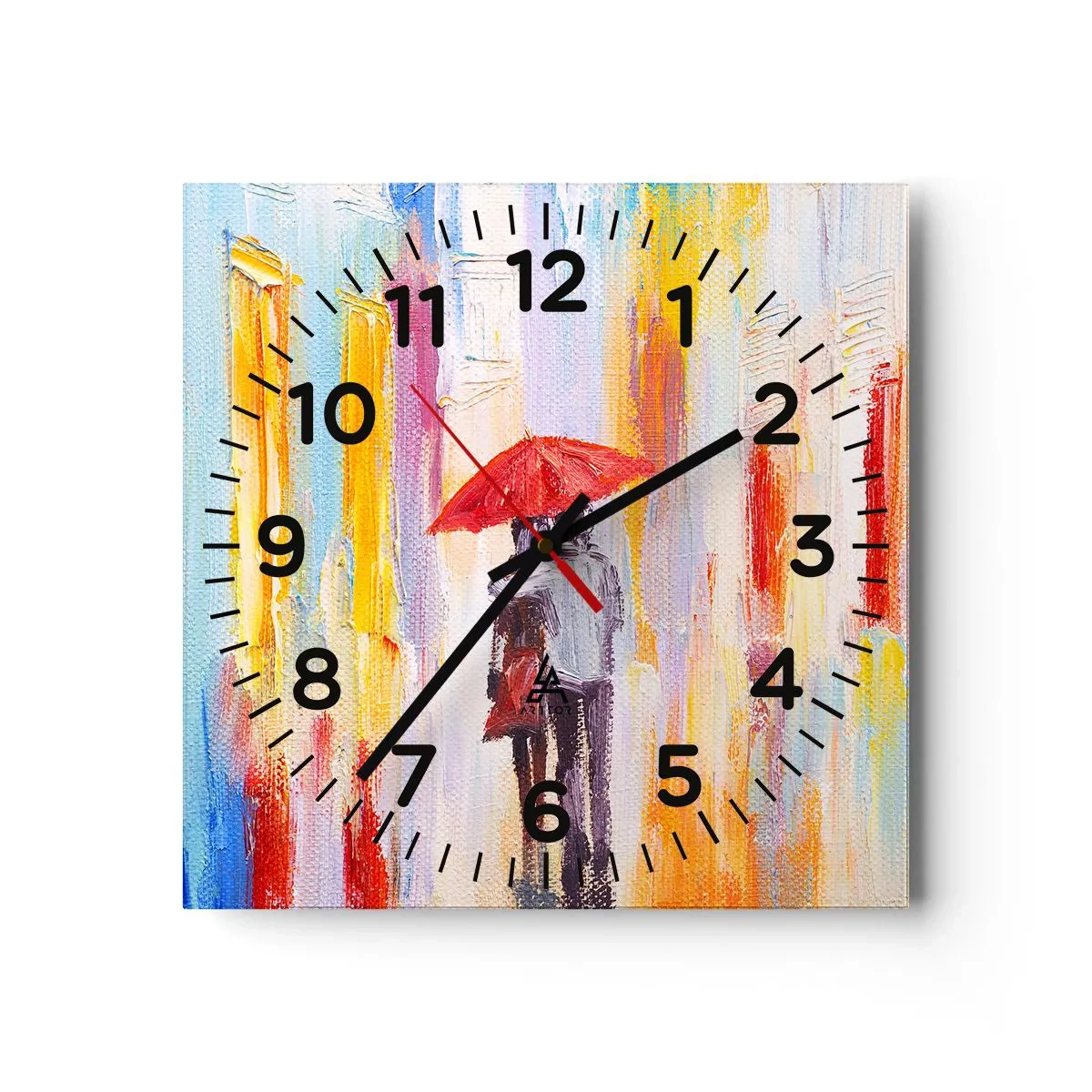 Wanduhr - Glasuhr - Lass es weiter regnen - 40x40 cm