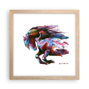 Poster in einem Rahmen aus heller Eiche - In Verzückung - 30x30 cm