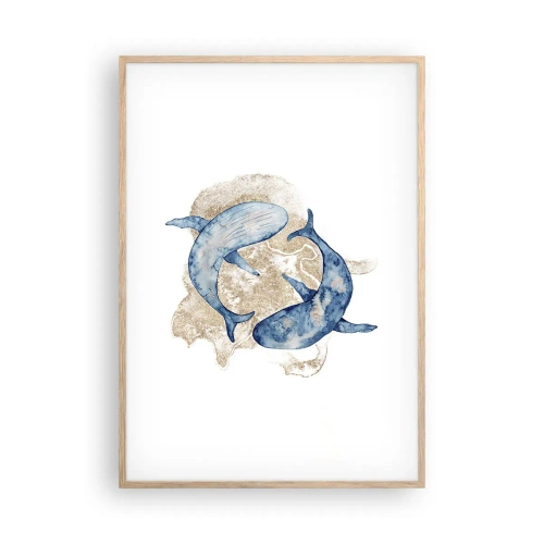 Poster in einem Rahmen aus heller Eiche - Freundschaft oder Liebe? - 70x100 cm