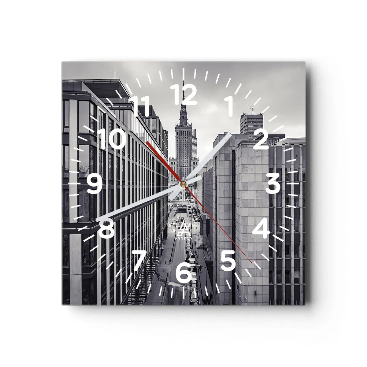 Wanduhr - Glasuhr - Warschauer Tal - 40x40 cm