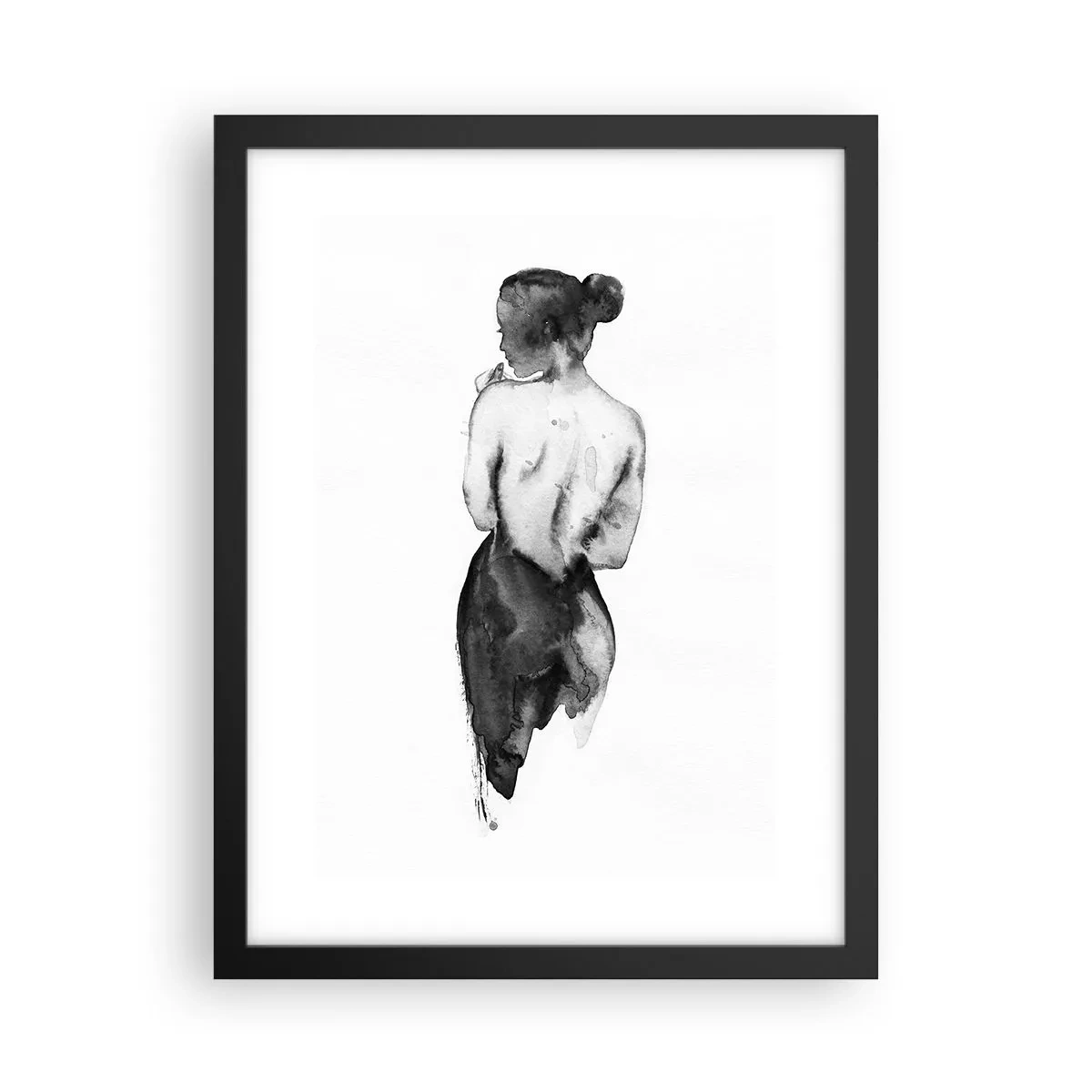 Poster in einem schwarzem Rahmen - Bei ihr verschwindet die Welt - 30x40 cm