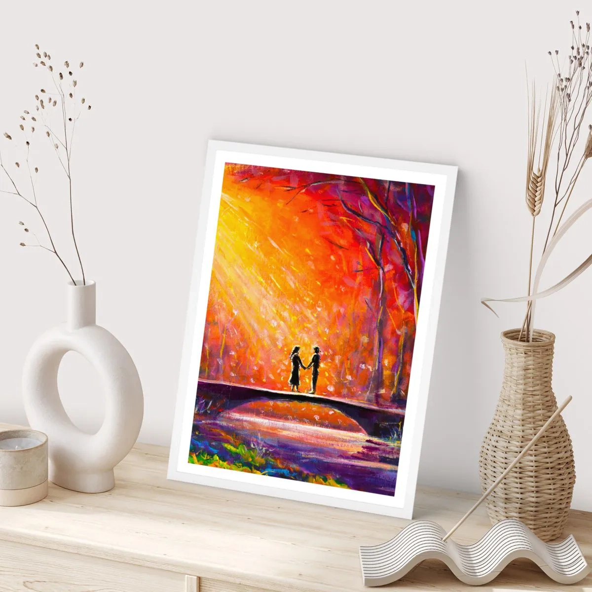 Poster in einem weißen Rahmen - Der Himmel liebt sie auch - 30x40 cm