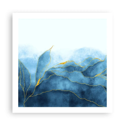 Poster - Blau im Gold - 60x60 cm