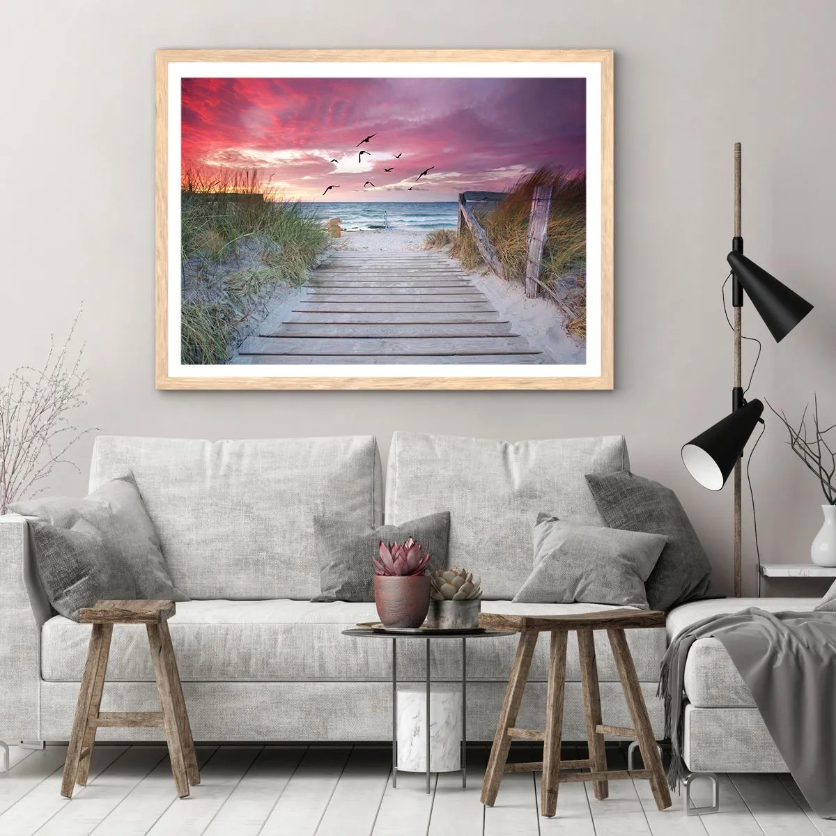 Poster in einem Rahmen aus heller Eiche - Baltischer Eindruck - 70x50 cm