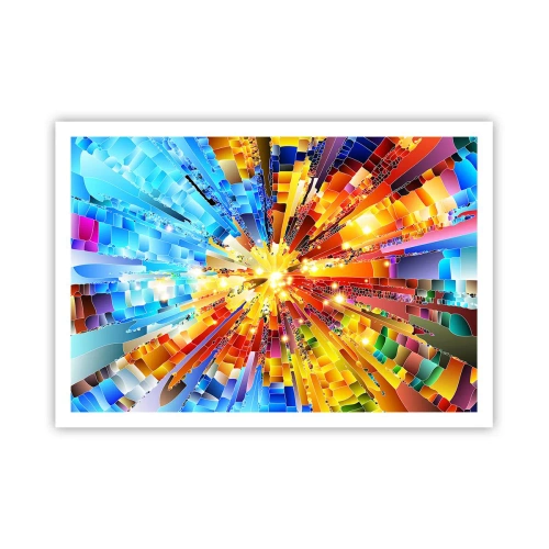 Poster - Eine dynamische Explosion aus Farbe und Licht - 100x70cm - In Medienauflösung - Moderne Wanddekoration für Wohnzimmer und Schlafzimmer ARTTOR