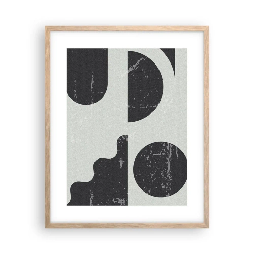 Poster in einem Rahmen aus heller Eiche - Komposition oben und unten - 40x50 cm