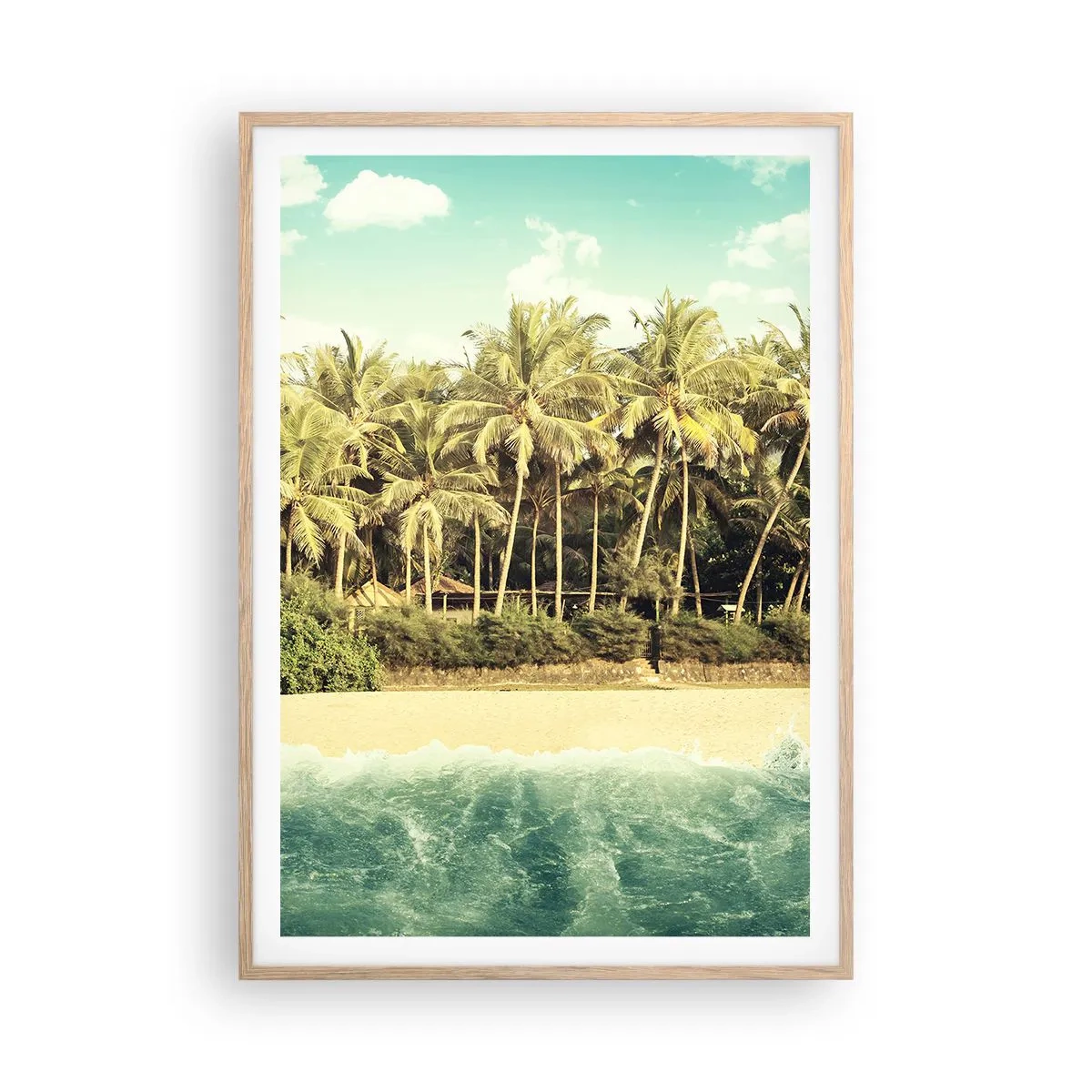 Poster in einem Rahmen aus heller Eiche - Wie wäre es hier? - 70x100 cm