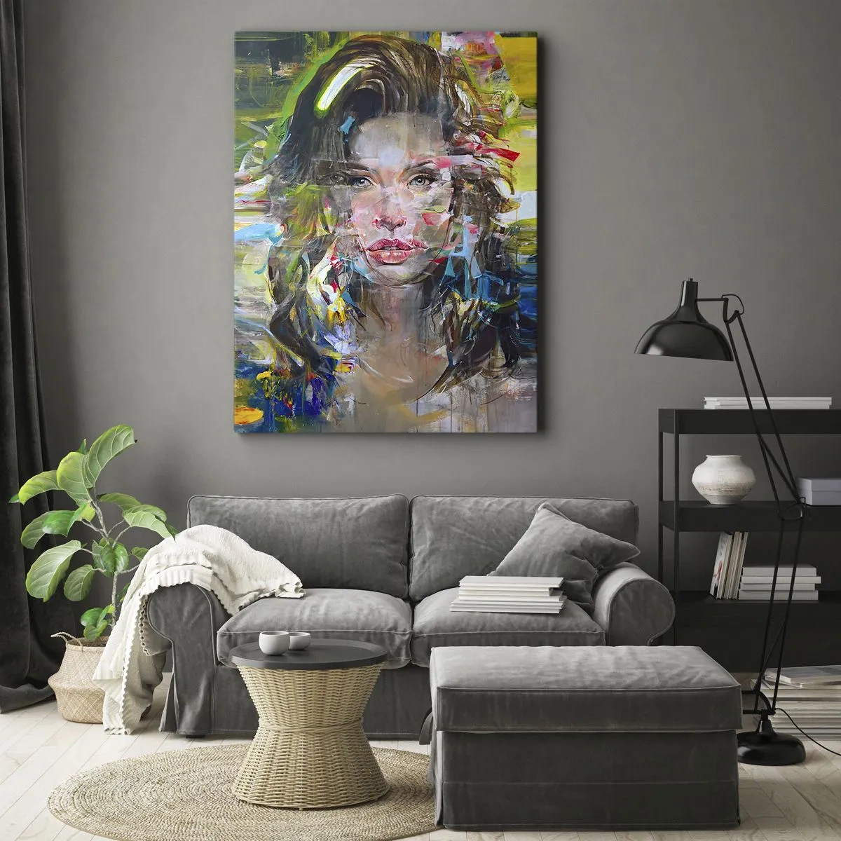 Bild auf Leinwand - Leinwandbild - Hinter der Luft ein Vorhang - 45x80 cm